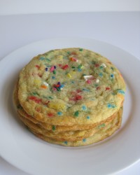 Birthday Cake Confetti Cookie Soft buttery cookie baked with sprinkles!